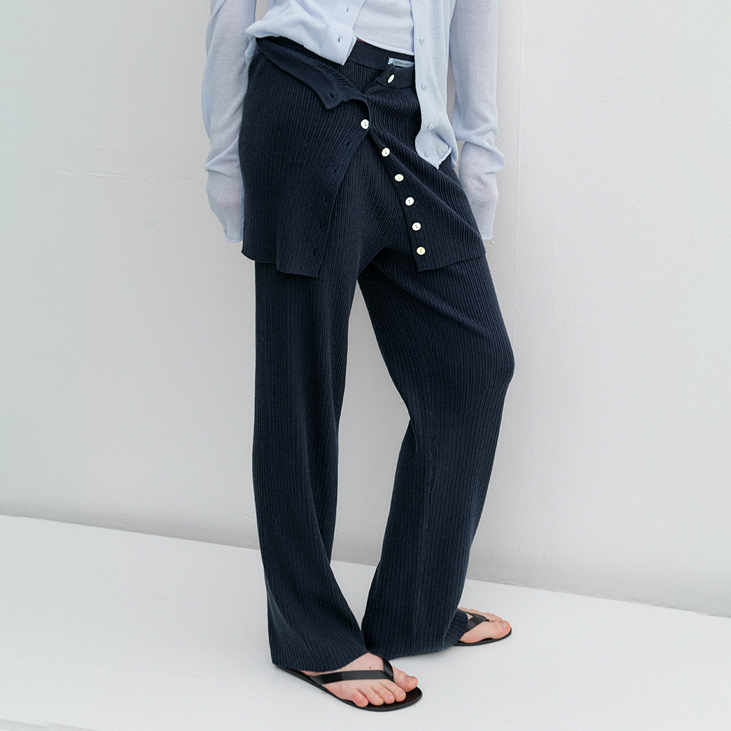 (PT-5744)AN MULTI USED BUISTIER SET KNIT PANTS S