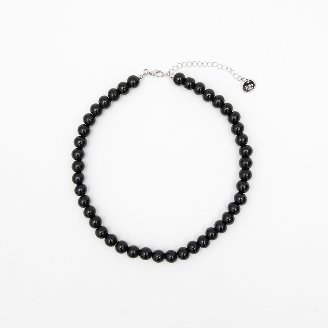 (N-881)NOIR PEBBLE BOLD NECKLACE