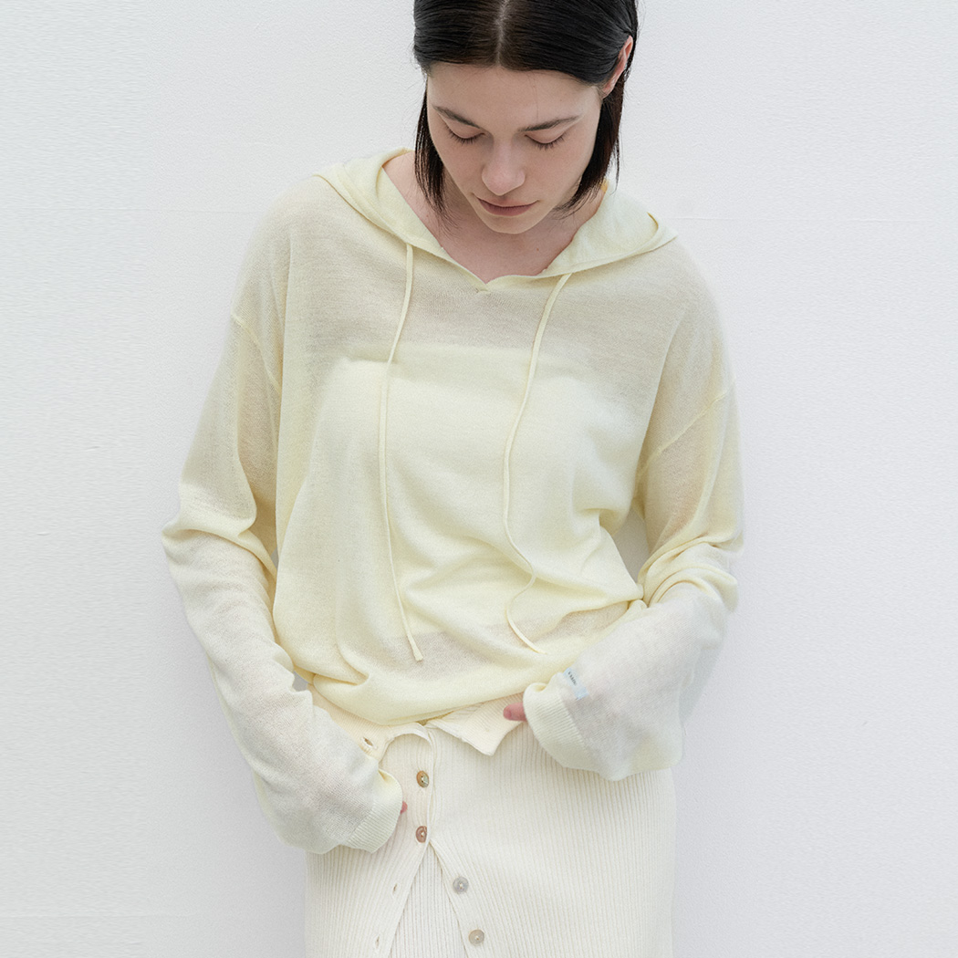 (T-7186)AN LIGHT WEIGHT HOODED KNIT