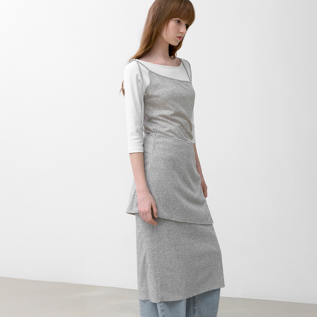 (OP-6315)AN WRAP SKIRT LAYERED DRESS