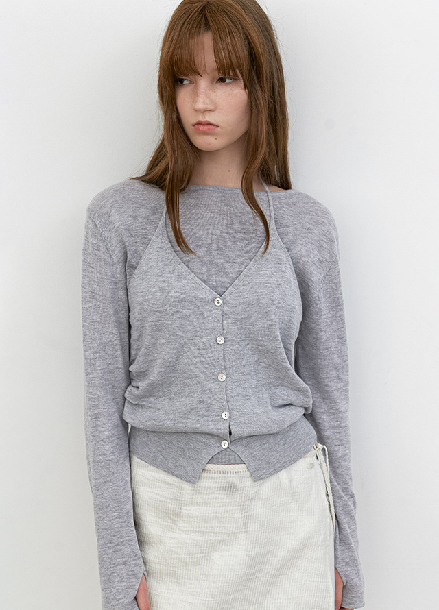 (SK-5072)CHECK TIED IRREGULAR SKIRT Korea