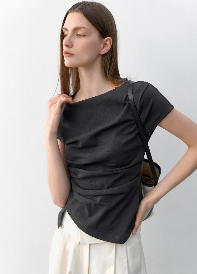 (Z-PT-5406)ESSENTIAL COTTON TUCK HALF PANTS S Korea