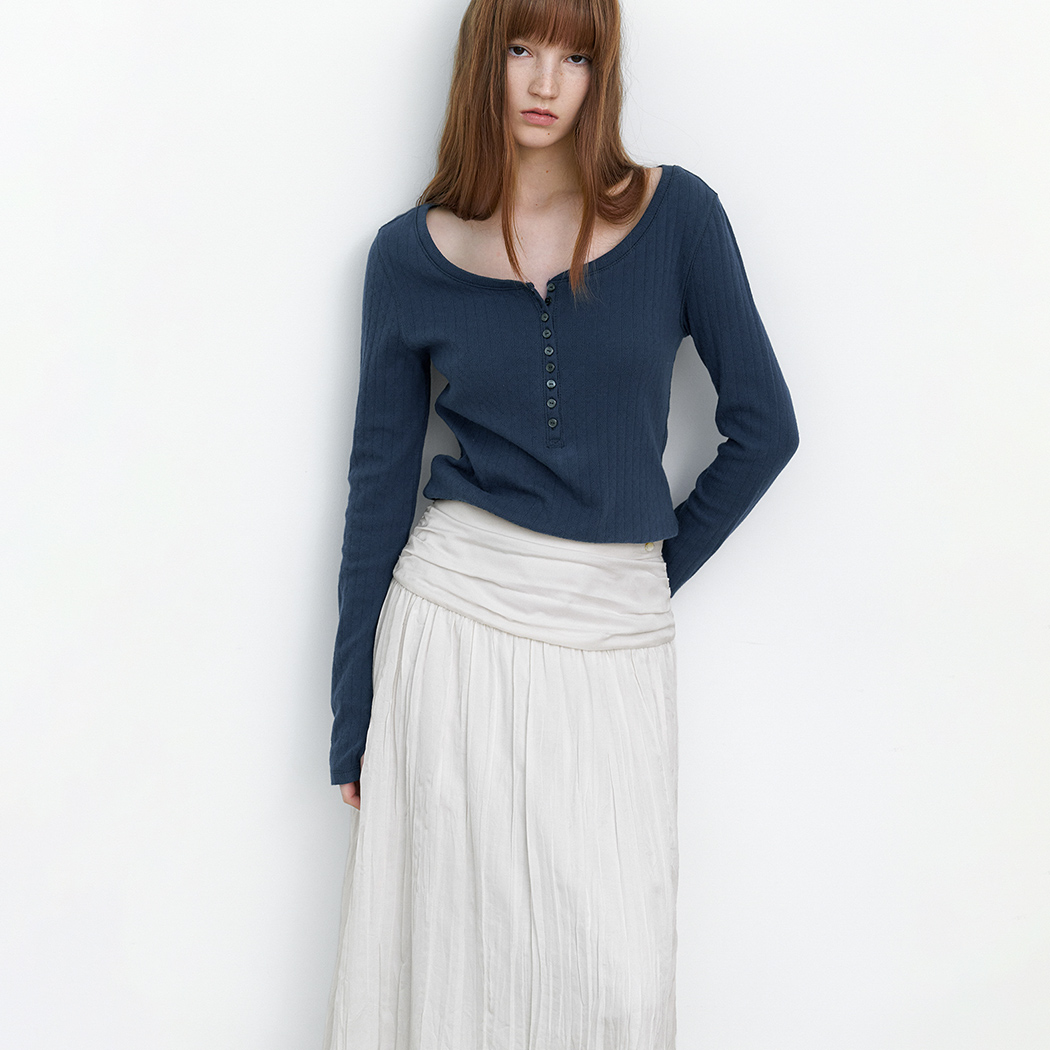 (T-7258)SOFT POINTELLE BUTTON UP SLIM T