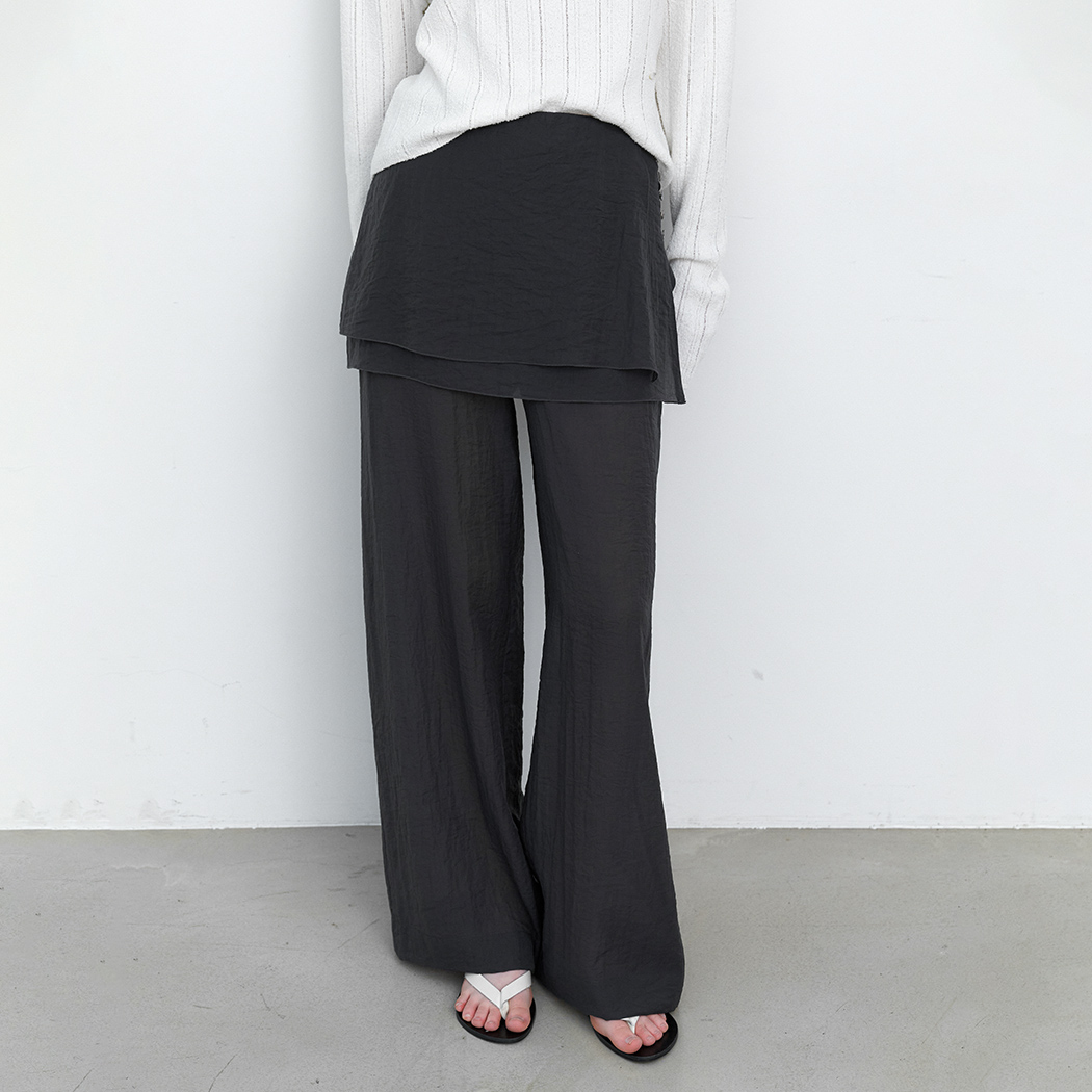 (PT-5750)BUTTON POINT WRAP SKIRT PANTS