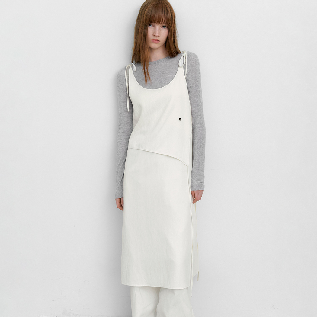 (OP-6318)LOW STRAP LAYERED SLEEVELESS DRESS