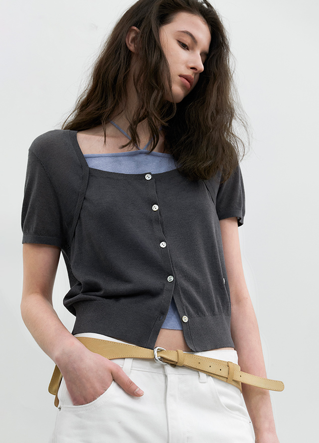 (PT-5777)DESTROYED WHITY WIDE DENIM Korea