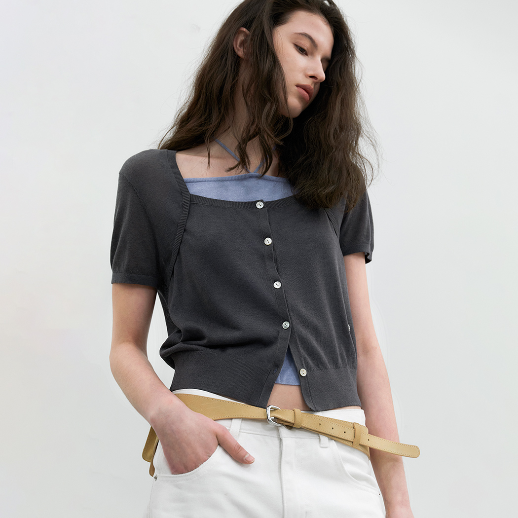 (CD-2274)COLOR COMBINATION KNIT ENSEMBLE SET Korea