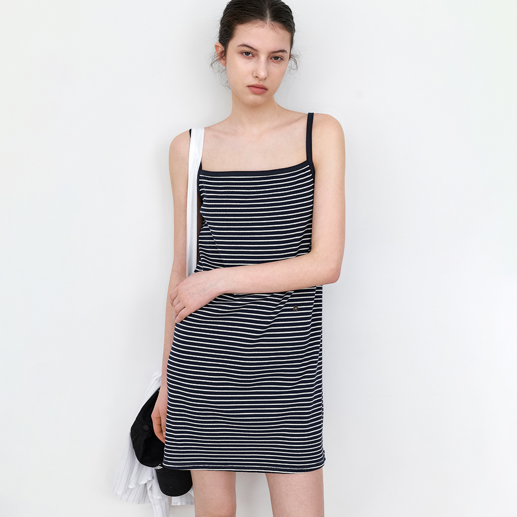 (OP-6333)STRIPE COLOR BLOCK DRESS