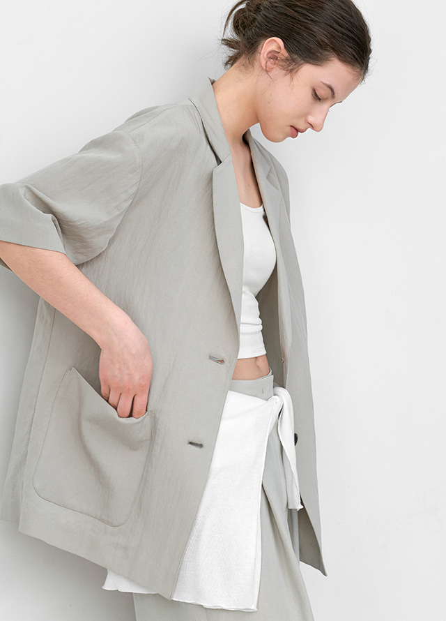 (PT-5767)MONO SET-UP WIDE ONE TUCK PANTS Korea