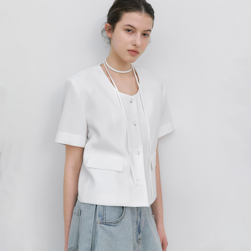 (JK-3071)SUMMER TWEED STRING JACKET