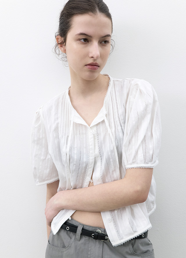 (PT-5763)LOW WAIST EYELET BELT SET PANTS S Korea