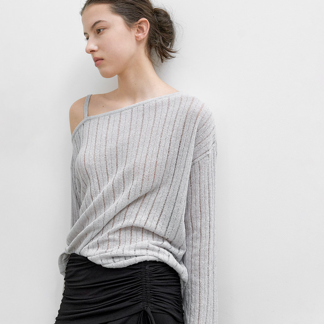(T-7238)ONE SHOULDER STRAP SKASI KNIT