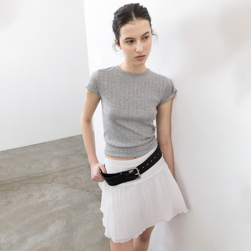 (SK-5100)BALLON SEERSUCKER MINI PANTS SKIRT Korea