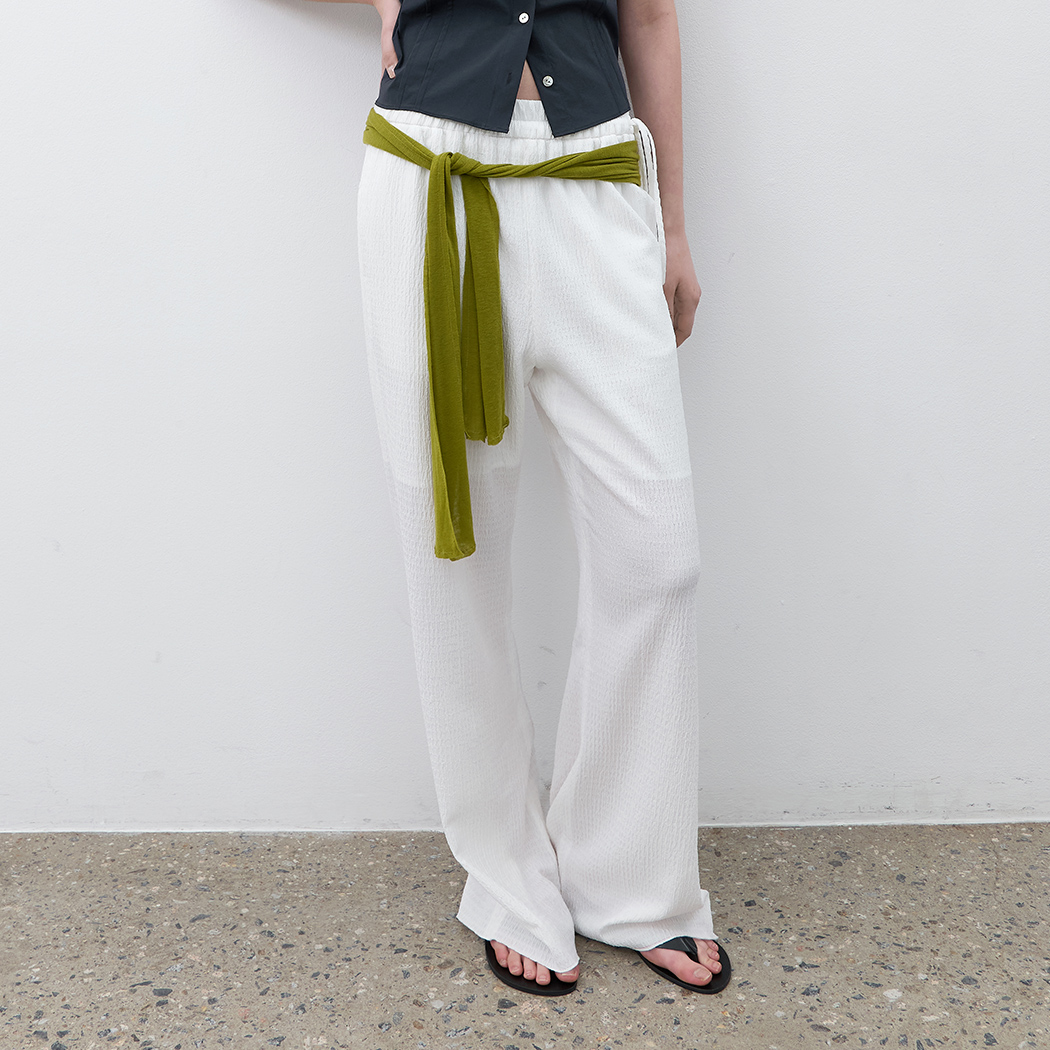 (PT-5780)SIDE STRING BANDING BOOTCUT PANTS