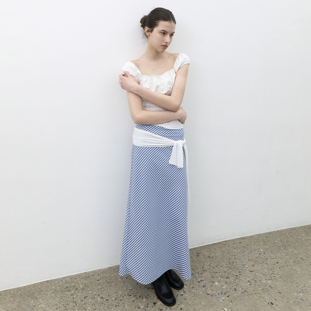 (SK-5099)CHECK MERMAID MAXI SKIRT