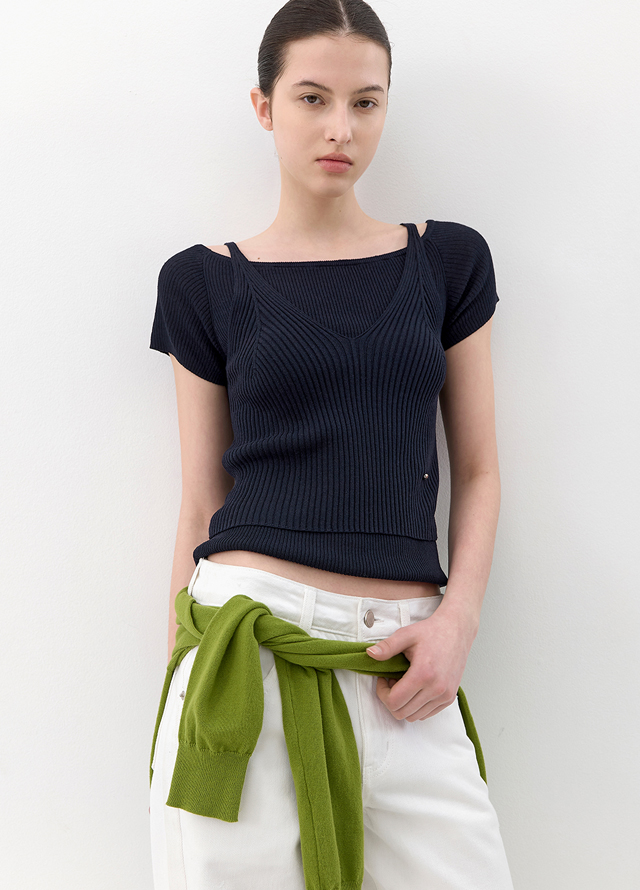 (PT-5777)DESTROYED WHITY WIDE DENIM Korea