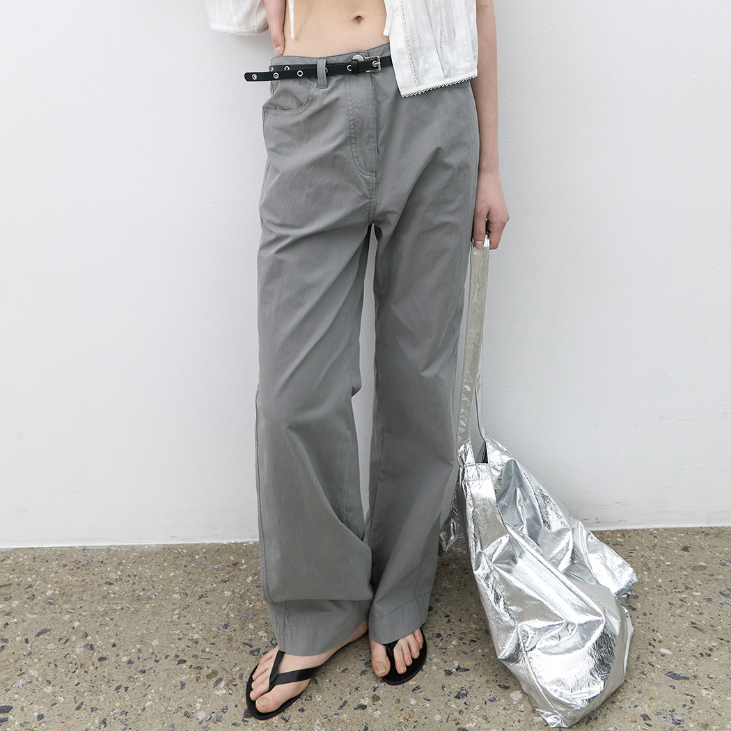 (PT-5763)LOW WAIST EYELET BELT SET PANTS S