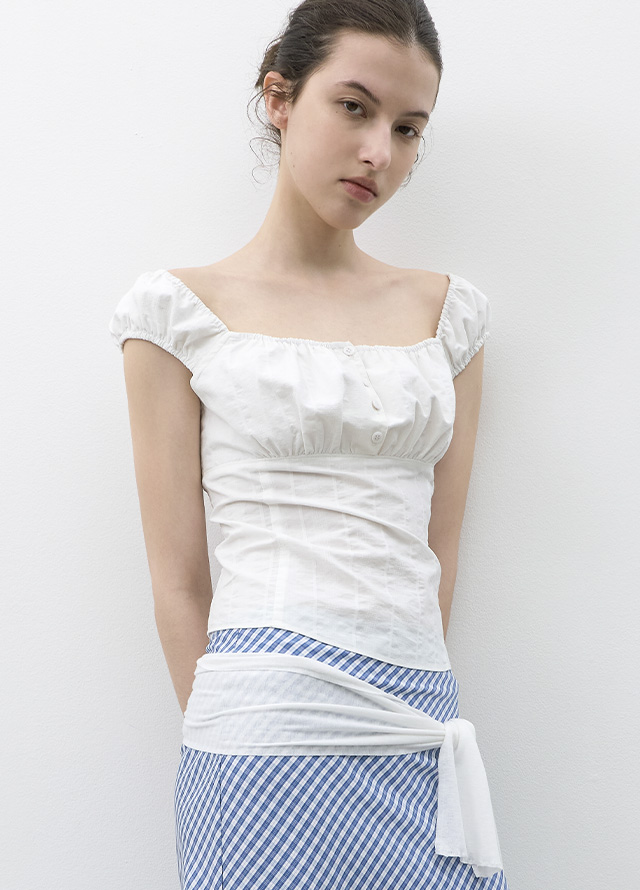 (SK-5099)CHECK MERMAID MAXI SKIRT Korea