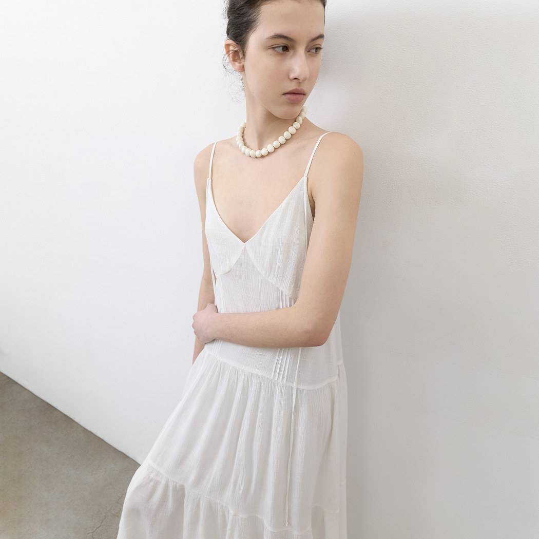 (OP-6341)HALTER STRING SHIRRING MAXI DRESS