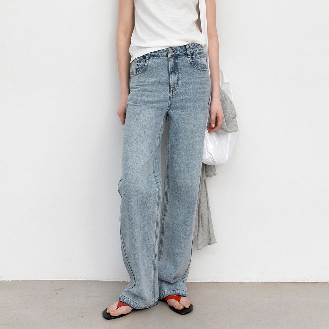 (X-PT-5799)CLASSIC STRAIGHT DENIM PANTS