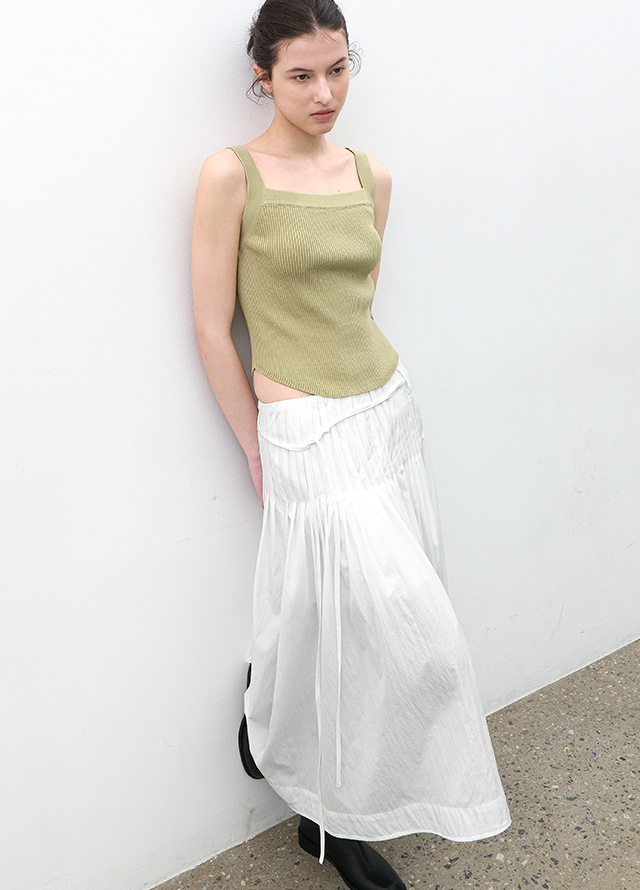 (T-7239)SQUARE NECK SLEEVELESS KNIT Korea