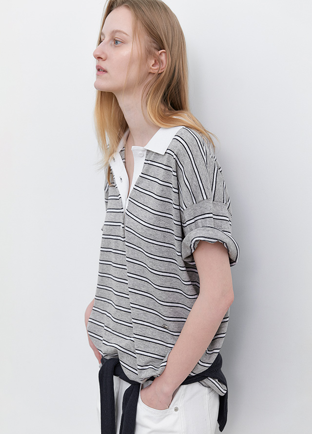 (ZT-6819)ESSENTIAL STRIPE SLEEVELESS TEE Korea