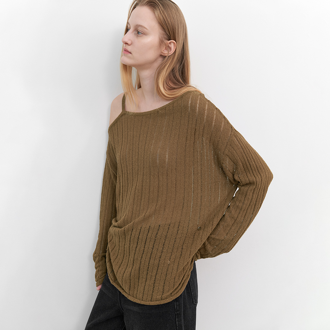 (T-7238)ONE SHOULDER STRAP SKASI KNIT