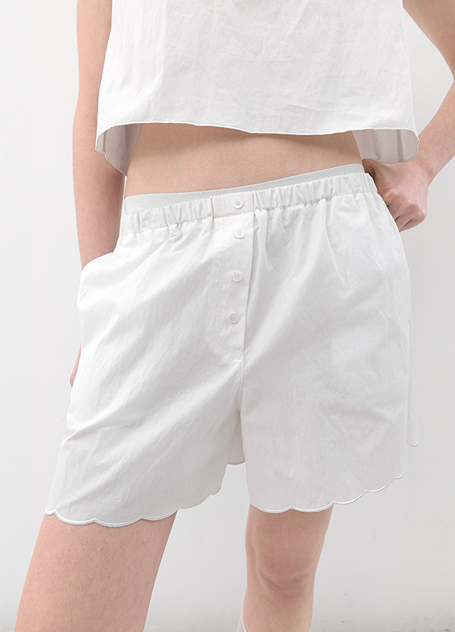 (BL-4421)AN SEMICIRCLE SCALLOP SET-UP BLOUSE Korea