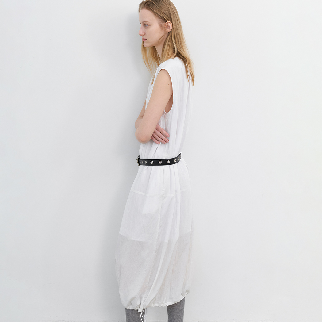 (OP-6327)SLEEVELESS EYELET BELT SET DRESS S