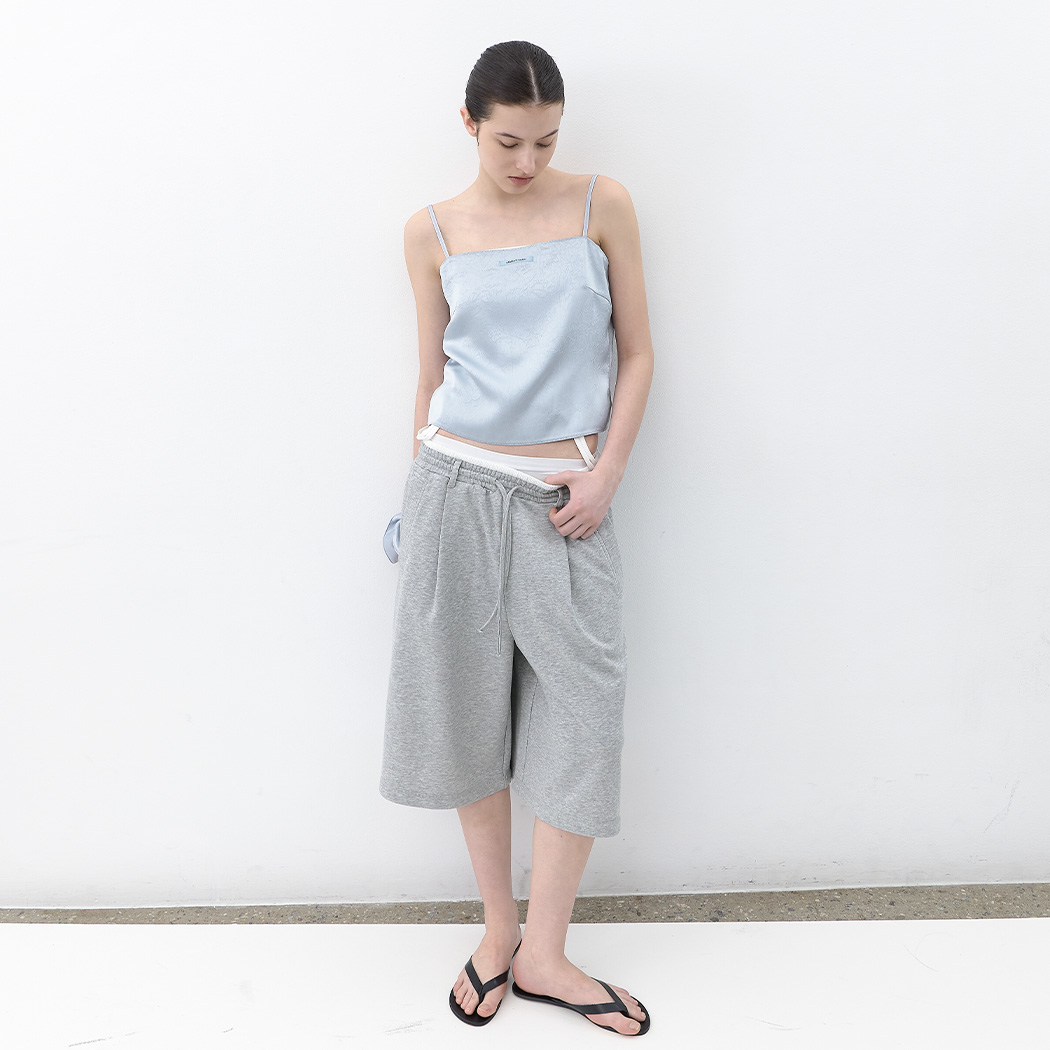 (PT-5785)AN CONTRAST WAIST BAND BURMUDA PANTS