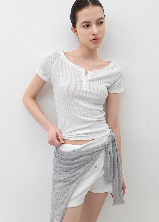 (PT-5783)AN WAFFLE BANDING SHORTS Korea