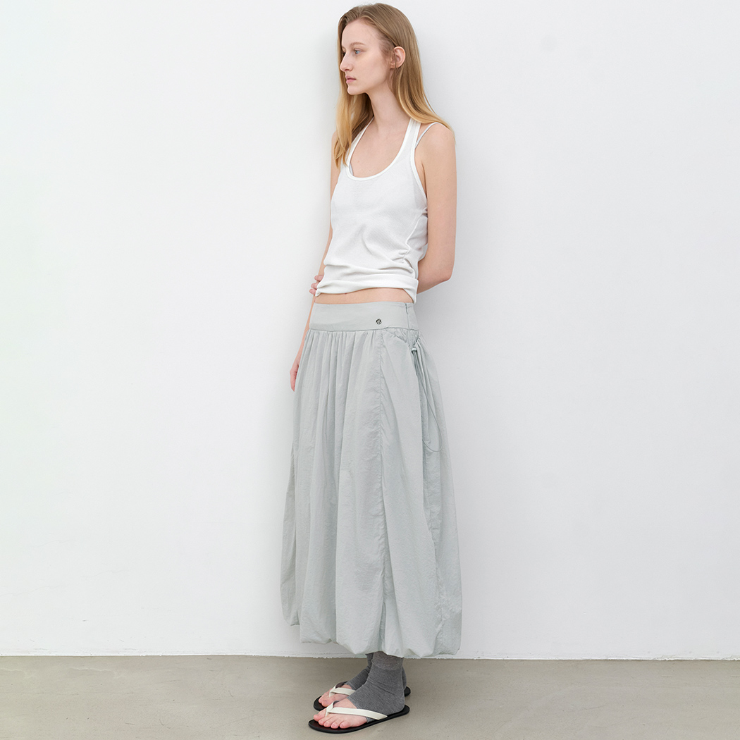 (SK-5105)YU NYLON SHIRRING BALLOON SKIRT