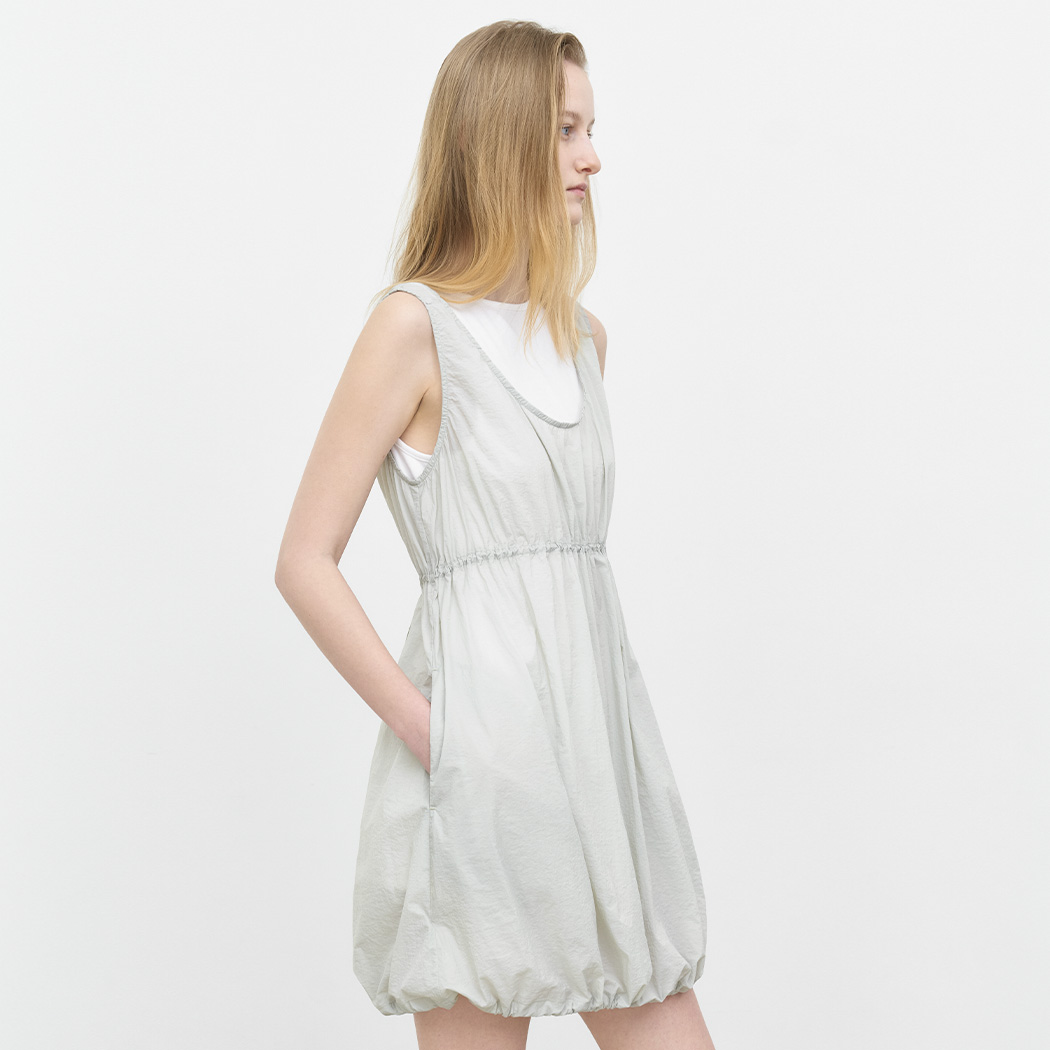 (OP-6338)YU NYLON LAYERED SHIRRING ONE PIECE