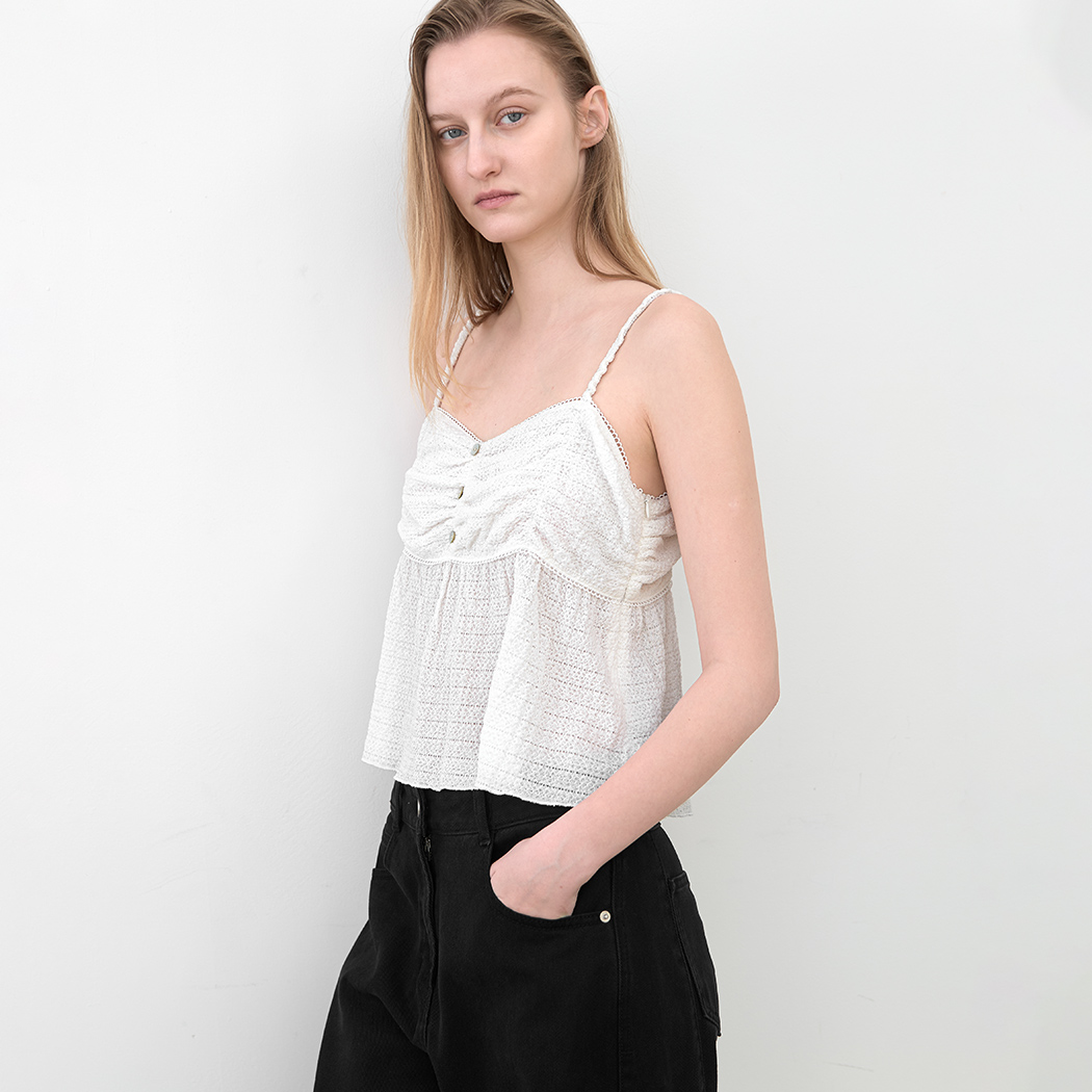 (BL-4423)VOLUME SHIRRING BUSTIER TOP