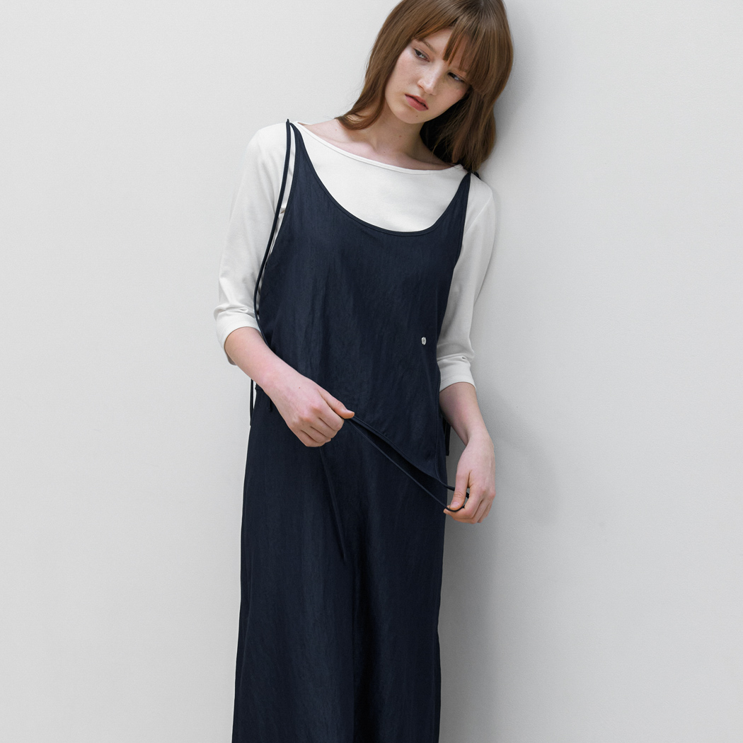 (OP-6318)LOW STRAP LAYERED SLEEVELESS DRESS