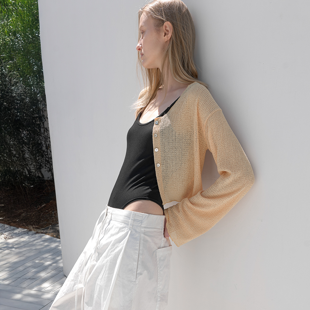 (CD-2269)EMBO LACE COVER-UP CARDIGAN