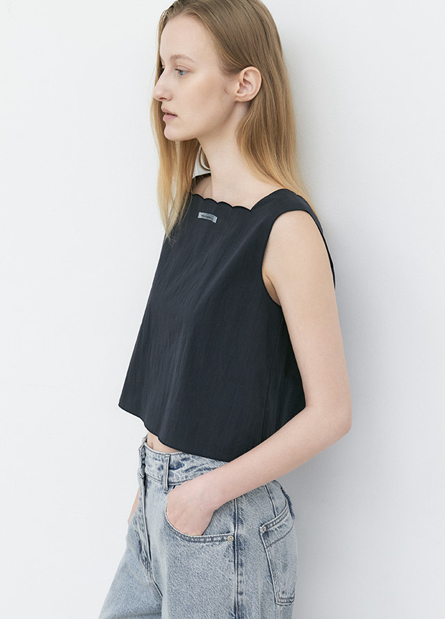 (PT-5784)AN SEMICIRCLE SCALLOP SET-UP HALF PANTS Korea