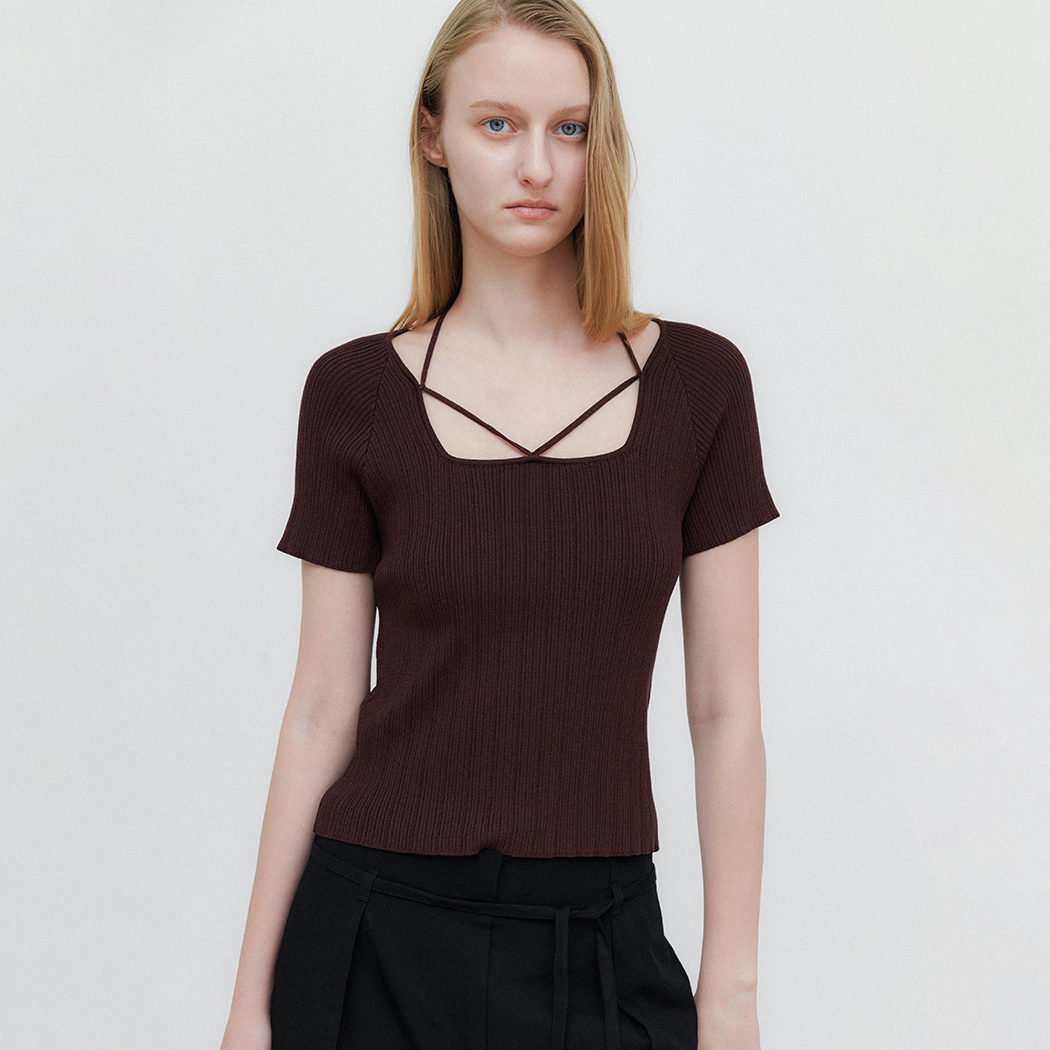 (ZT-6832)LUX SQUARE NECK KNIT