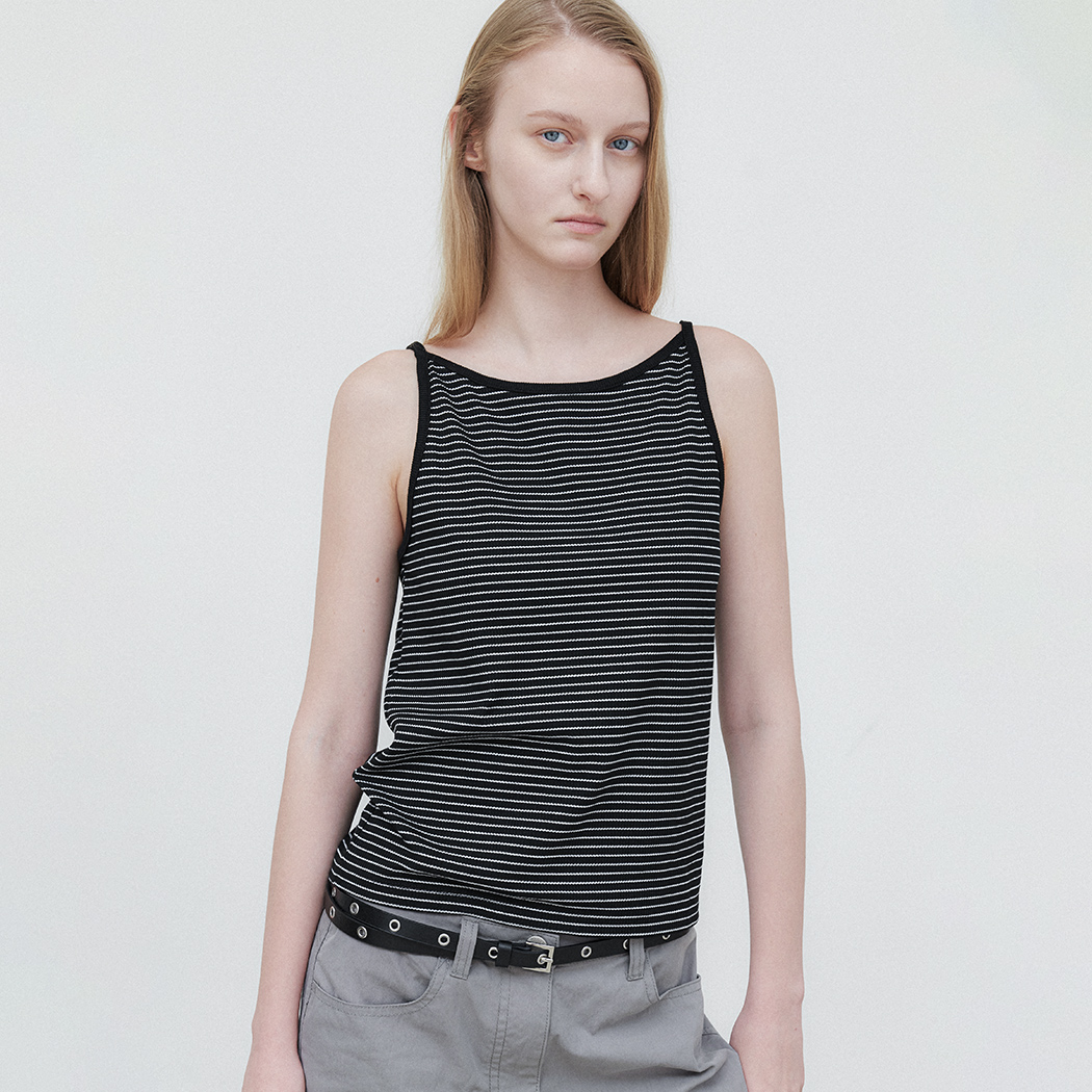 (ZT-6819)ESSENTIAL STRIPE SLEEVELESS TEE