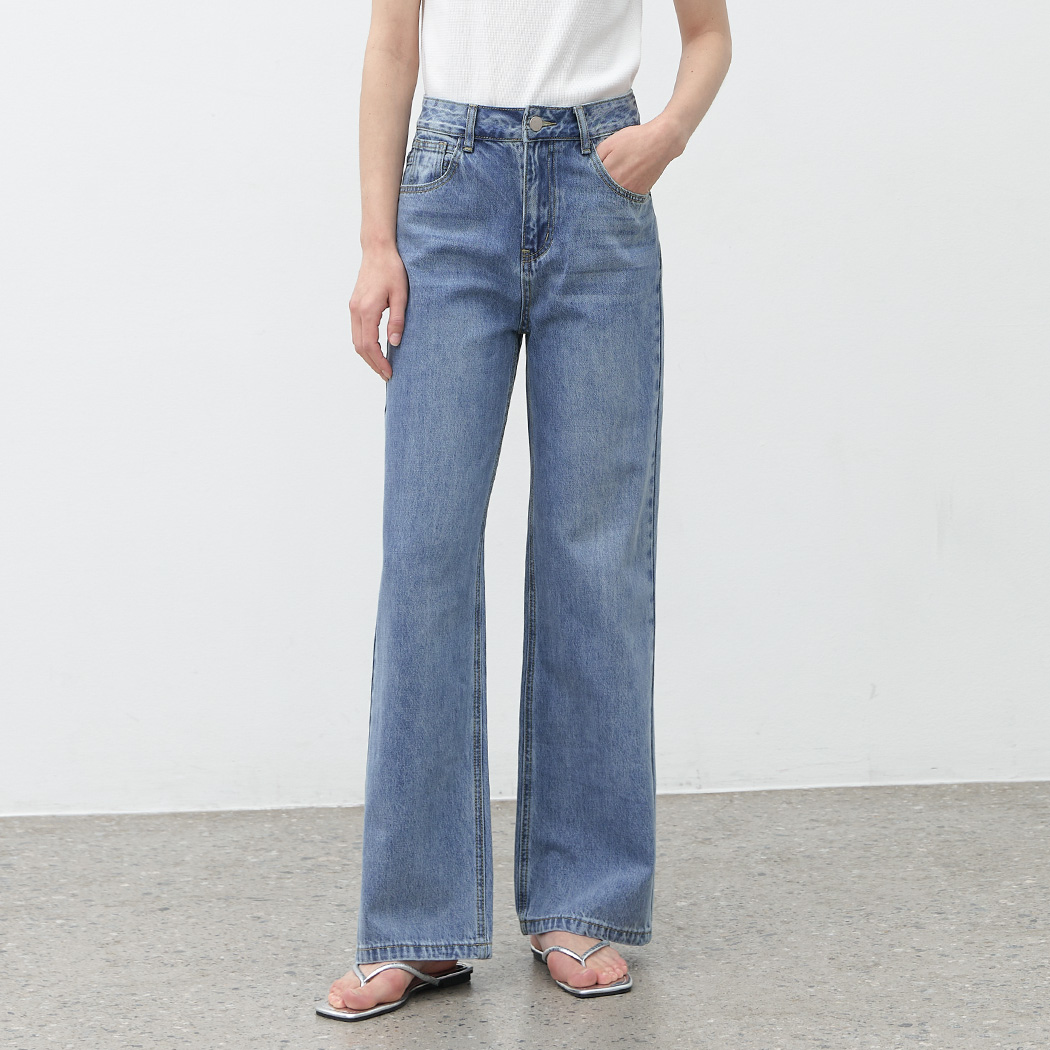 (X-PT-5679)LOOSE STRAIGHT DENIM PANTS