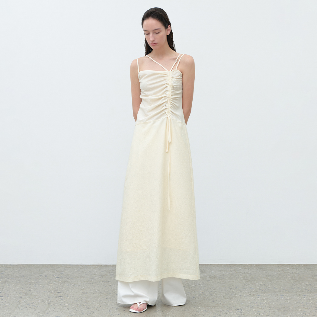 (Z-OP-6277)LONA SHIRRING MAXI DRESS