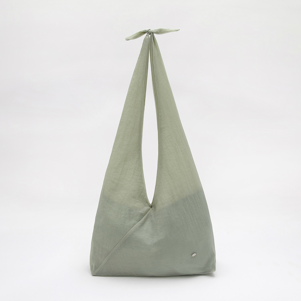 (B-2490) GRID NYLON KNOT BAG Korea