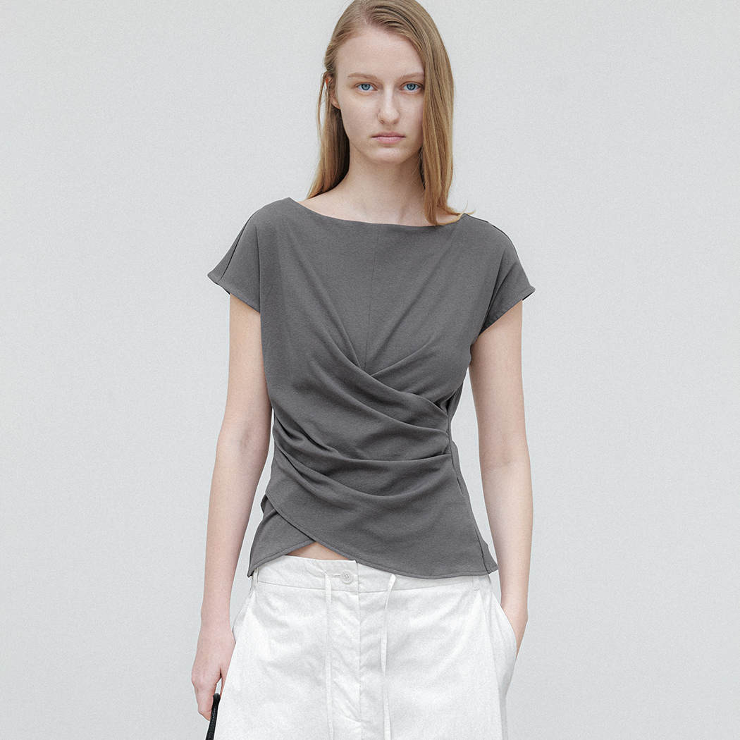 (ZT-7048)LOWER WAIST TUCK JERSEY TOP