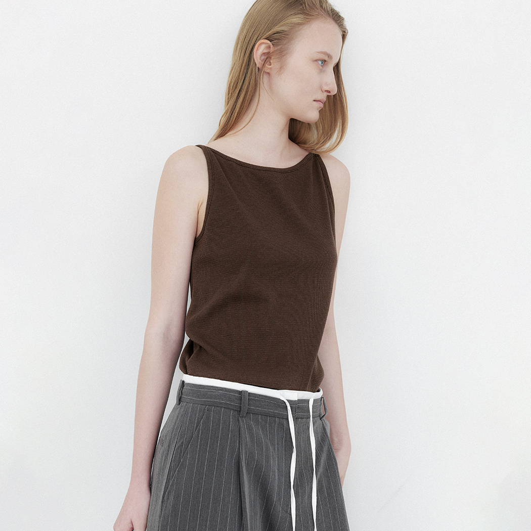 (ZT-6930)ESSENTIAL SOLID SLEEVELESS TEE Korea