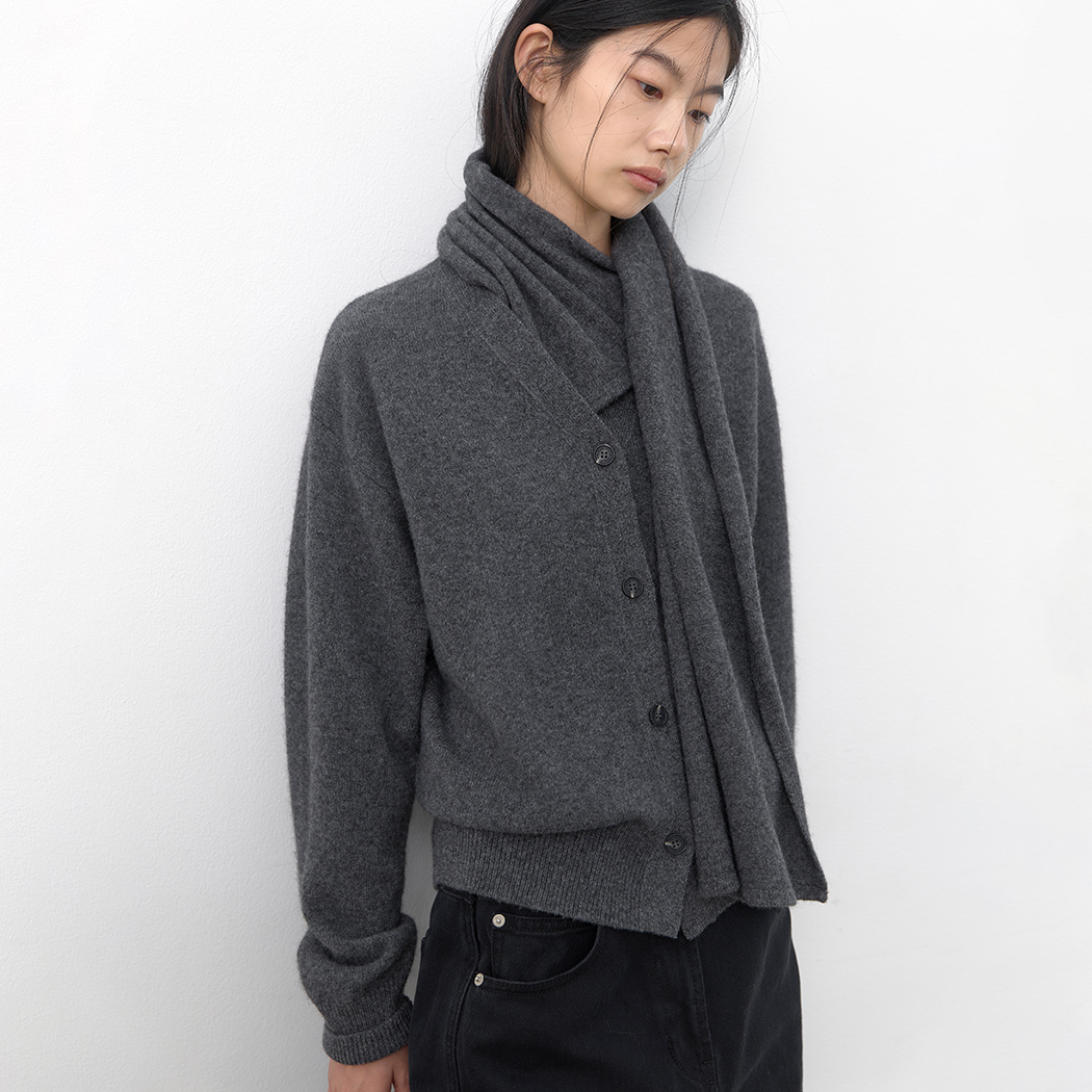 (Z-CD-2235)YAK BLENDED MUFFLER SET CARDIGAN S