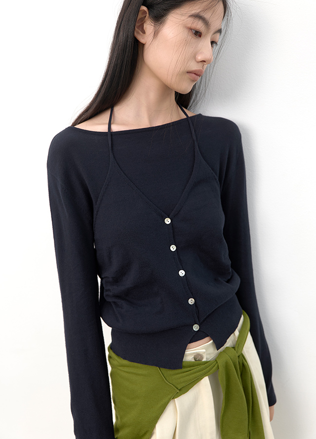 (SK-5072)CHECK TIED IRREGULAR SKIRT Korea
