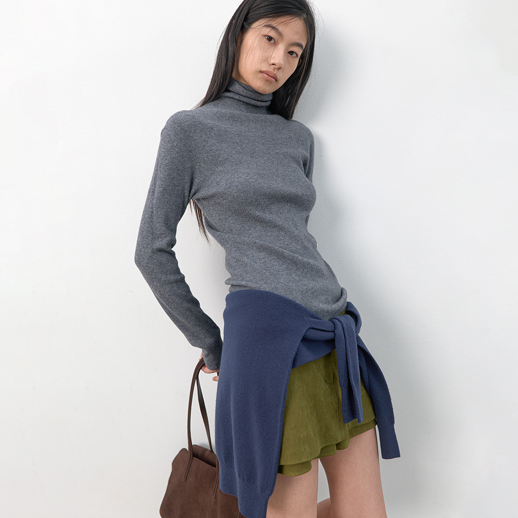 (ZT-7157)ESSENTIAL WHOLE GARMENT SLIM RIBBED KNIT