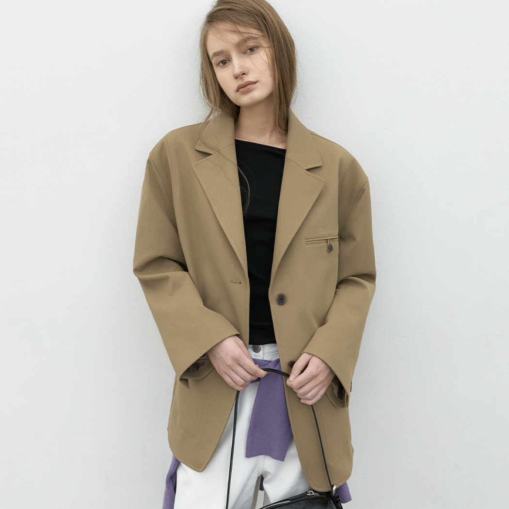 (JK-3074)BOYFRIEND FIT TWILL STITCH JACKET