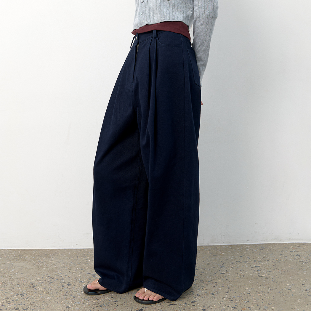 (PT-5813)COLORED TWO TUCK WIDE PANTS