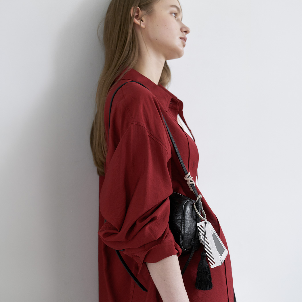 (BL-4451)LAHT STRIPE OVERSIZED SHIRT